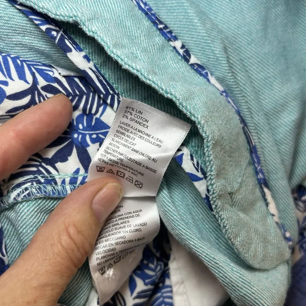Tommy Bahama Linen Blend Shorts Men’s Size 40 Mint Green Chino Flat Front